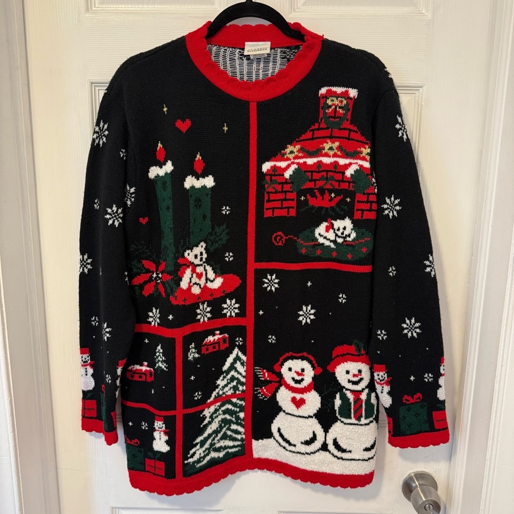 Classic Elements Black and Red Holiday Sweater